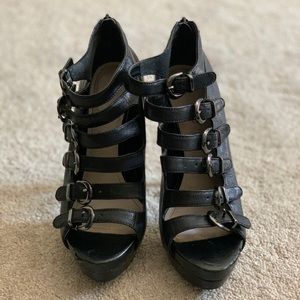 SOLD- Aldo Black Strappy Heel Sandals